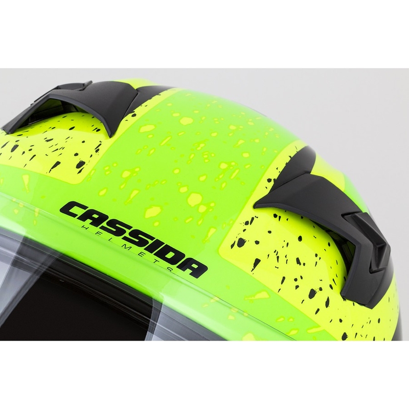 Cască de motocicletă integrală Cassida Integral 3.0 DRFT verde și galben perlat
