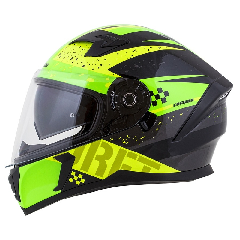 Cască de motocicletă integrală Cassida Integral 3.0 DRFT verde și galben perlat