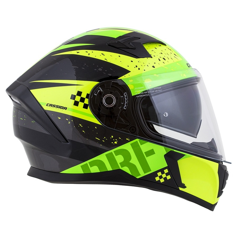 Cască de motocicletă integrală Cassida Integral 3.0 DRFT verde și galben perlat