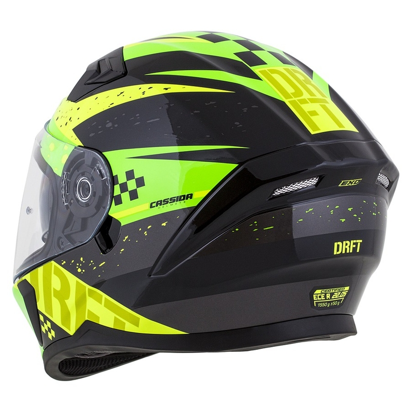 Cască de motocicletă integrală Cassida Integral 3.0 DRFT verde și galben perlat
