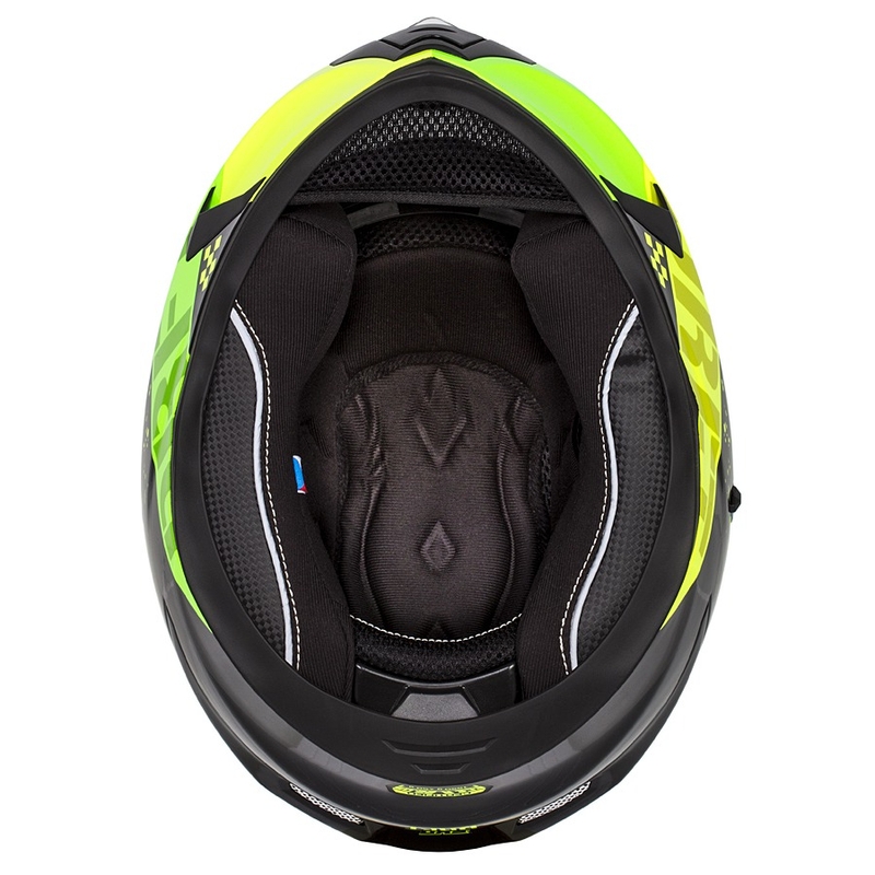 Cască de motocicletă integrală Cassida Integral 3.0 DRFT verde și galben perlat