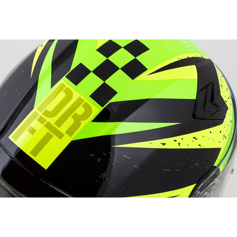 Cască de motocicletă integrală Cassida Integral 3.0 DRFT verde și galben perlat