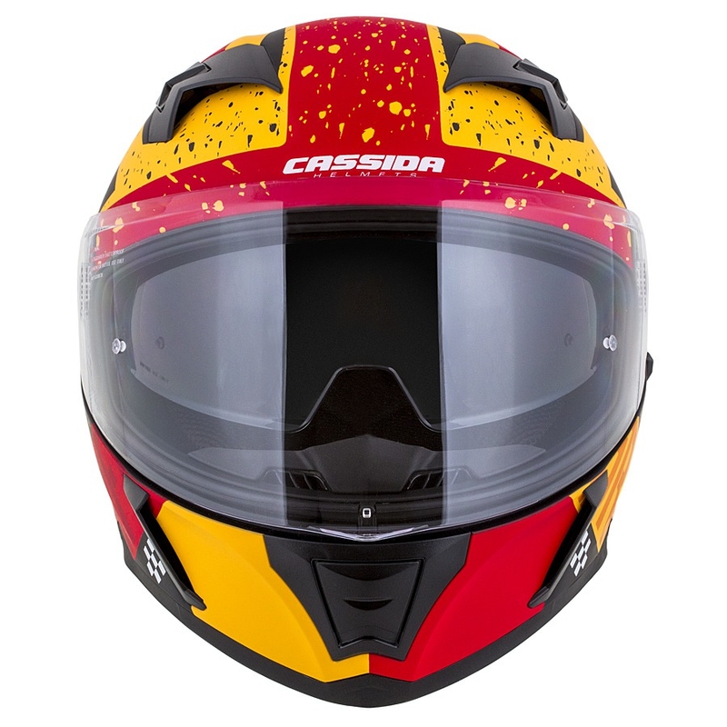 Cască de motocicletă integrală Cassida Integral 3.0 DRFT portocaliu-roșu-fluo