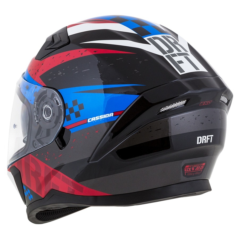 Cască de motocicletă integrală Cassida Integral 3.0 DRFT roșu-perlat albastru