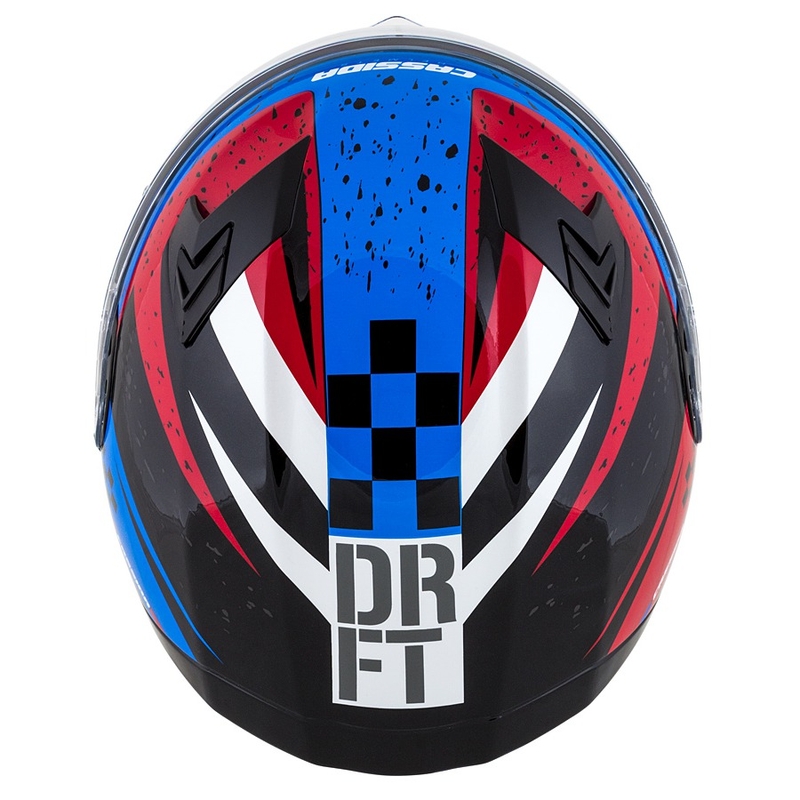 Cască de motocicletă integrală Cassida Integral 3.0 DRFT roșu-perlat albastru