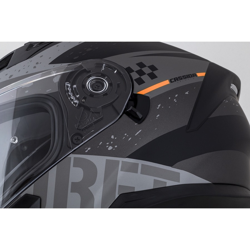 Cască de motocicletă Integral Cassida Integral 3.0 DRFT gri mat-negru-portocaliu mat