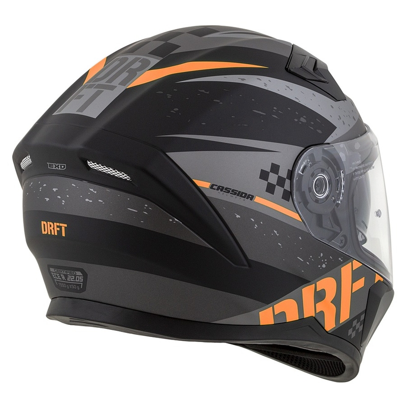 Cască de motocicletă Integral Cassida Integral 3.0 DRFT gri mat-negru-portocaliu mat