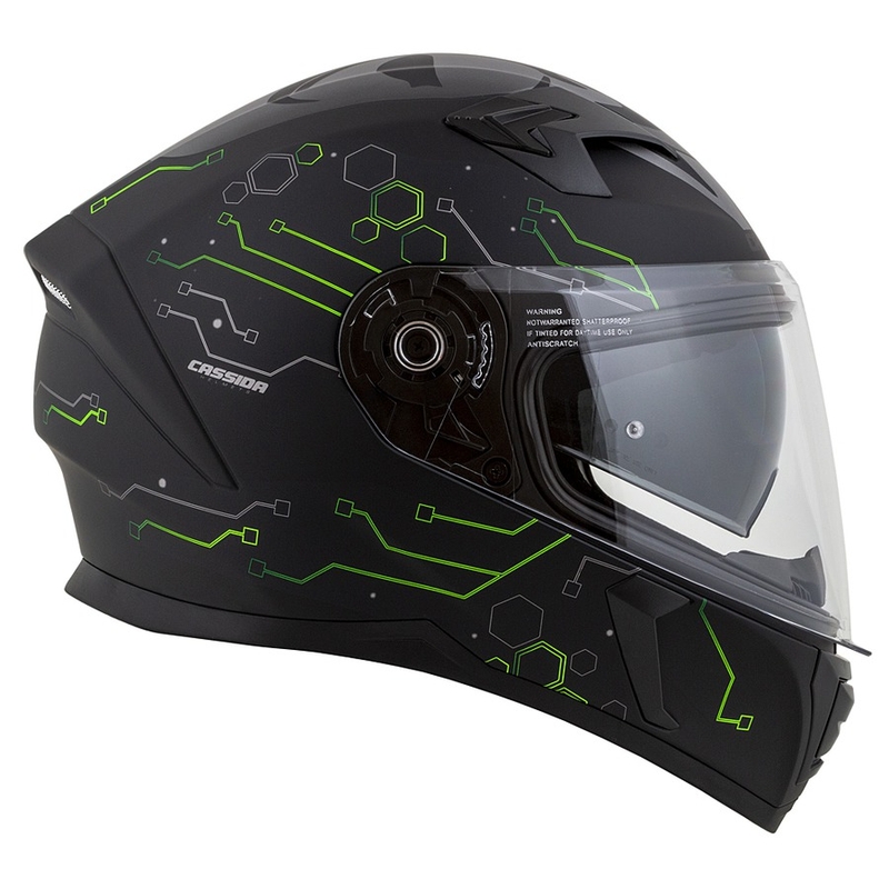 Casca de motocicletă Cassida 3.0 Hack Integral Verde-Negru Mat