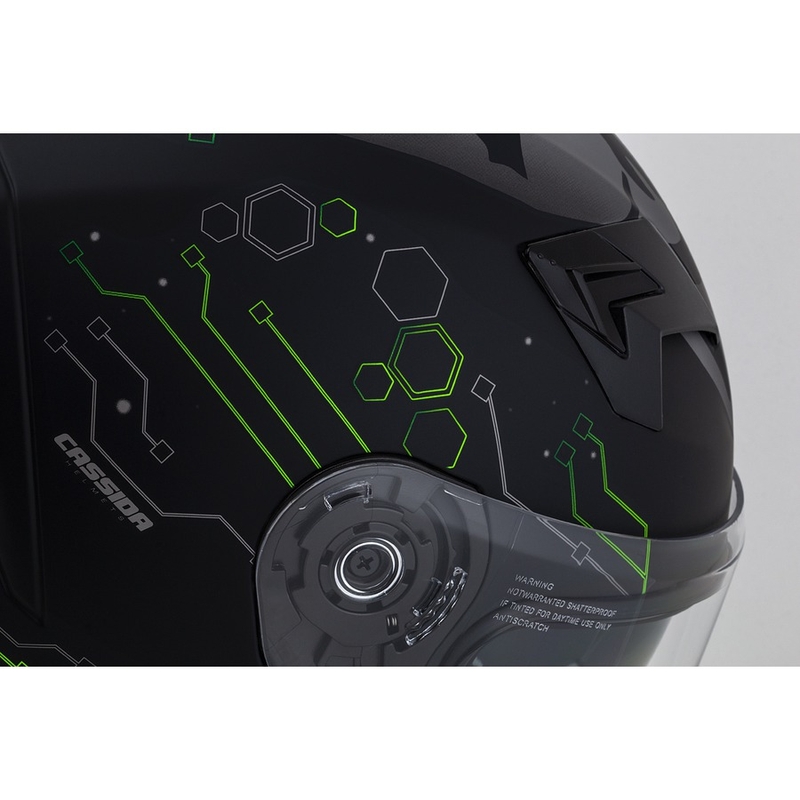 Casca de motocicletă Cassida 3.0 Hack Integral Verde-Negru Mat