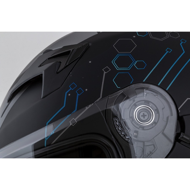 Casca de motocicletă integrată Cassida 3.0 Hack albastru-negru mat