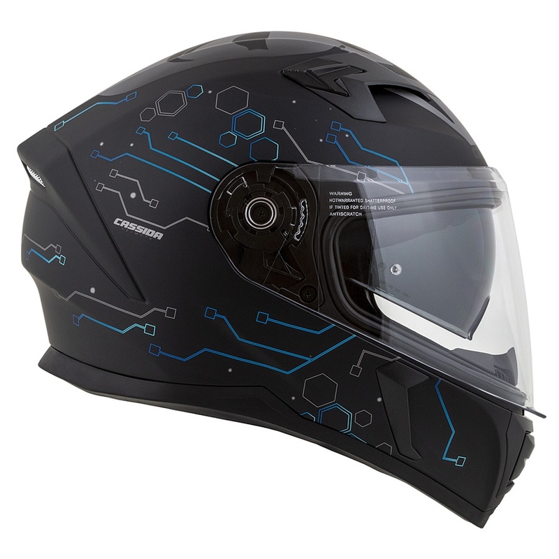 Casca de motocicletă integrată Cassida 3.0 Hack albastru-negru mat