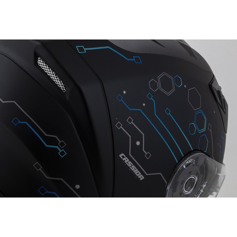 Casca de motocicletă integrată Cassida 3.0 Hack albastru-negru mat