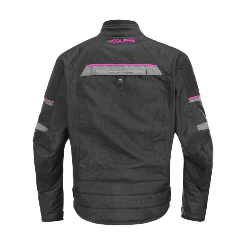 Jachetă de motocicletă pentru femei 4SQUARE Roadster negru și roz pentru motociclete lichidare