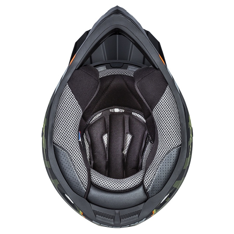 Cască de motocross Cassida Cross Cup Sonic portocaliu-verde mată