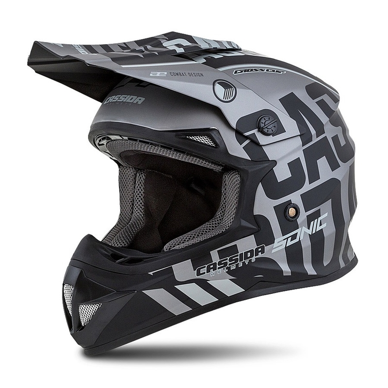 Casca de motocross Cassida Cross Cup Sonic negru-gri mat  mată lichidare
