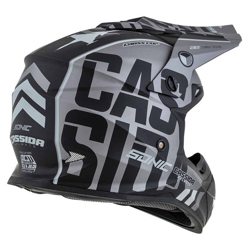 Casca de motocross Cassida Cross Cup Sonic negru-gri mat  mată lichidare