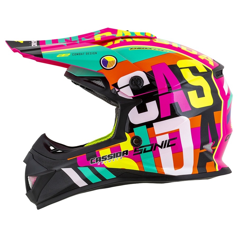 Cască de motocross pentru copii Cassida Cross Cup Sonic Junior multicolor