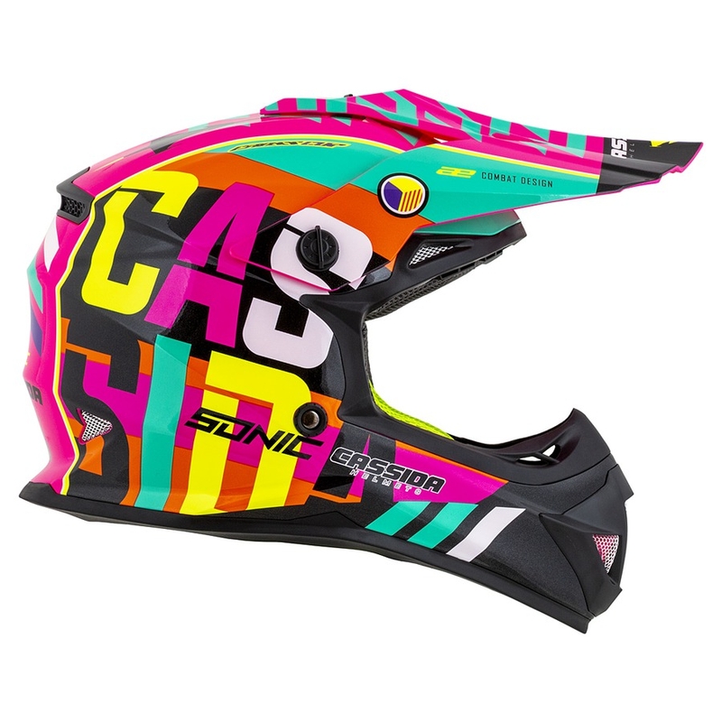 Cască de motocross pentru copii Cassida Cross Cup Sonic Junior multicolor