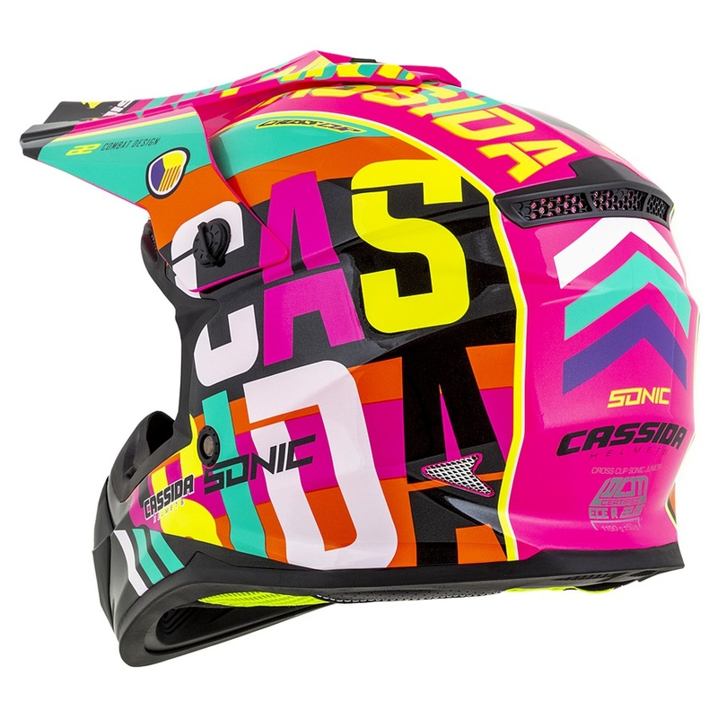 Cască de motocross pentru copii Cassida Cross Cup Sonic Junior multicolor