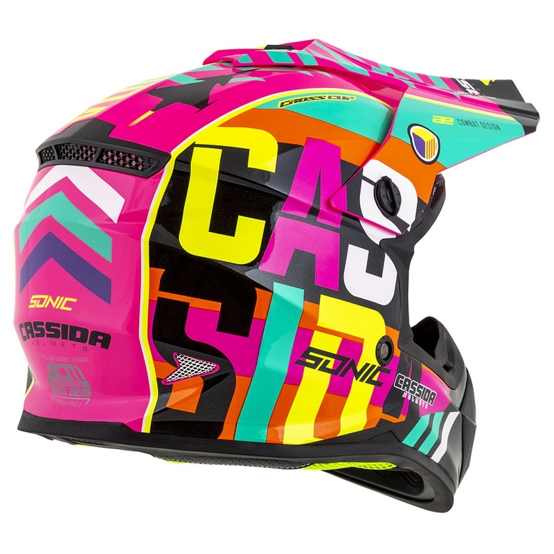 Cască de motocross pentru copii Cassida Cross Cup Sonic Junior multicolor