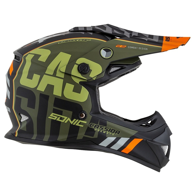 Casca de motocross pentru copii Cassida Cross Cup Sonic Junior portocaliu-verde mată lichidare