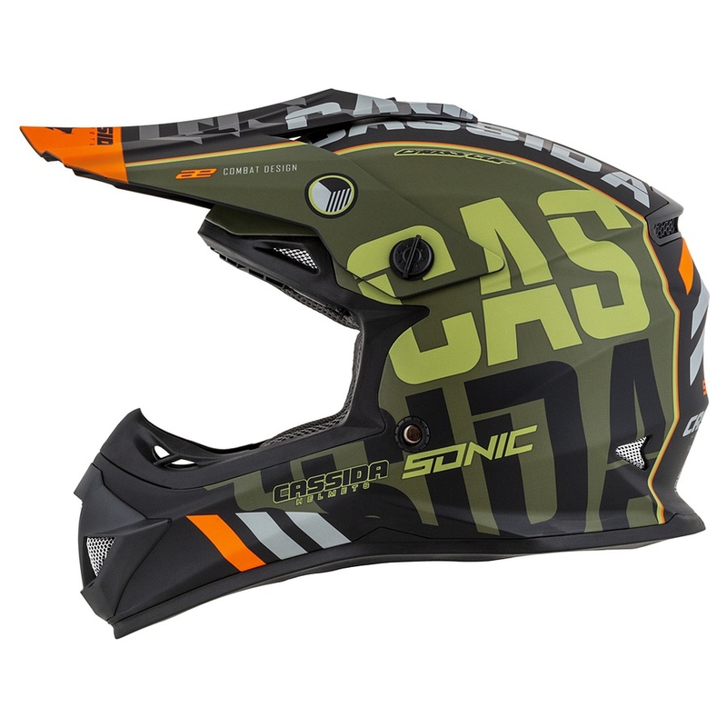 Casca de motocross pentru copii Cassida Cross Cup Sonic Junior portocaliu-verde mată lichidare