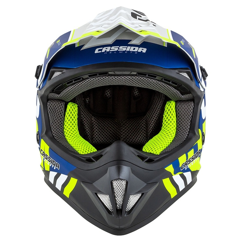 Cască de motocros pentru copii Cassida Cross Cup Sonic Junior galben-galben-albastru mat lichidare