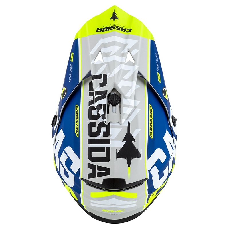 Cască de motocros pentru copii Cassida Cross Cup Sonic Junior galben-galben-albastru mat lichidare