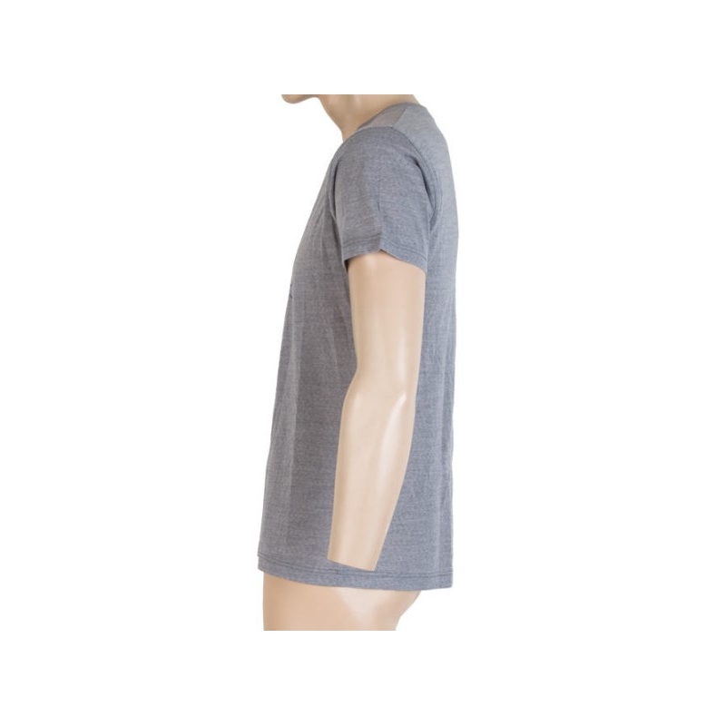 Cămașă funcțională pentru bărbați Sensor Merino Active PT Compass gri - mânecă scurtă lichidare