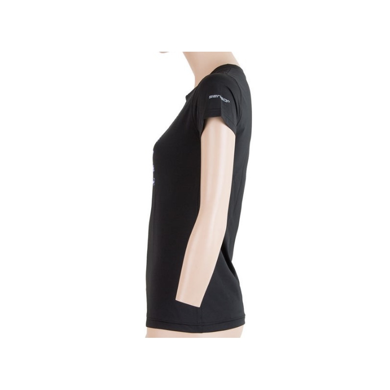 Tricou funcțional pentru femei Sensor Merino Active PT Arrows negru - mânecă scurtă lichidare
