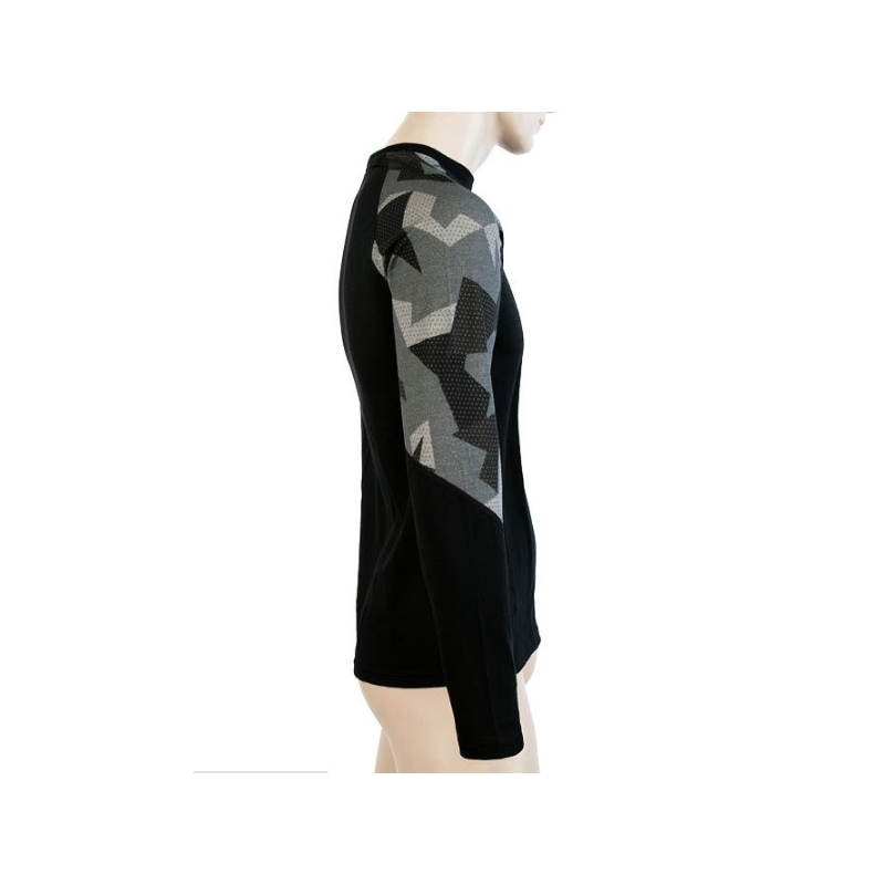 Cămașă termică pentru bărbați Sensor Merino Impress black-mask - mânecă lungă lichidare