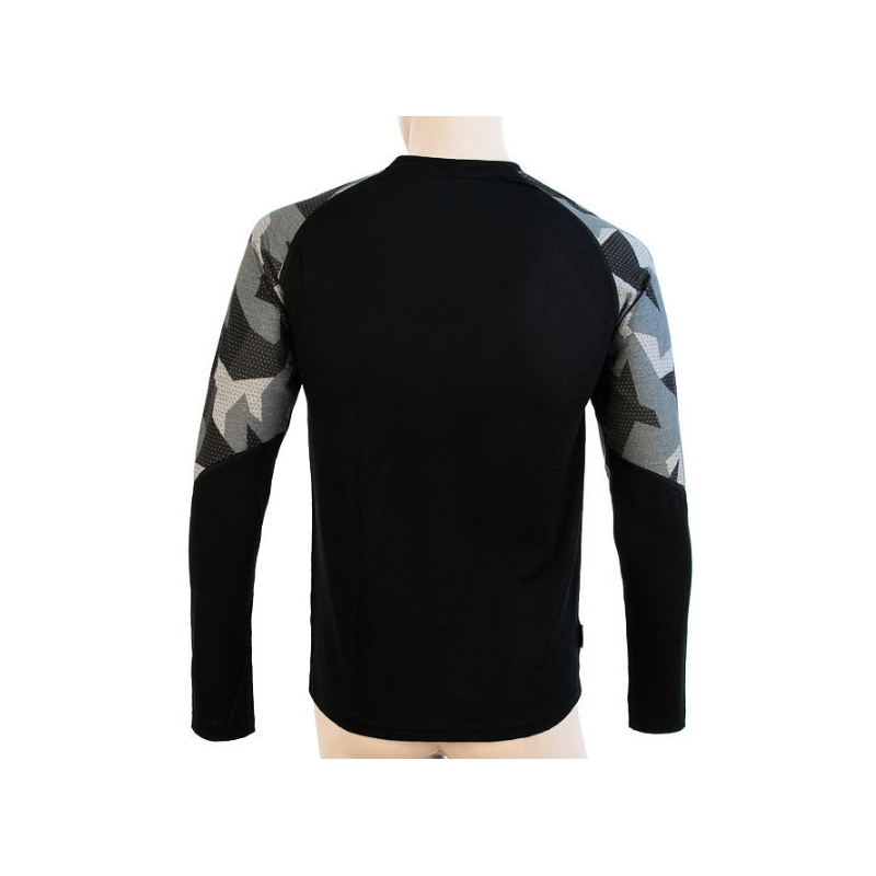 Cămașă termică pentru bărbați Sensor Merino Impress black-mask - mânecă lungă lichidare