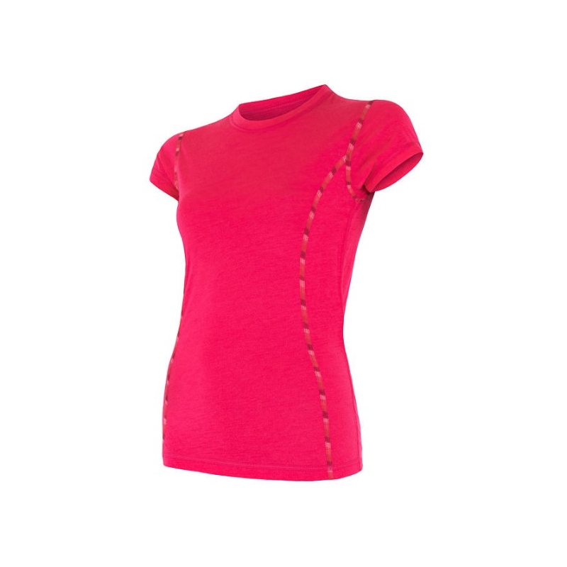 Tricou funcțional pentru femei Sensor Merino Air roz - mânecă scurtă lichidare