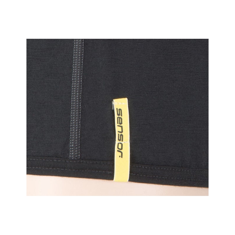 Cămașă funcțională pentru bărbați Sensor Merino Active negru - mânecă scurtă lichidare