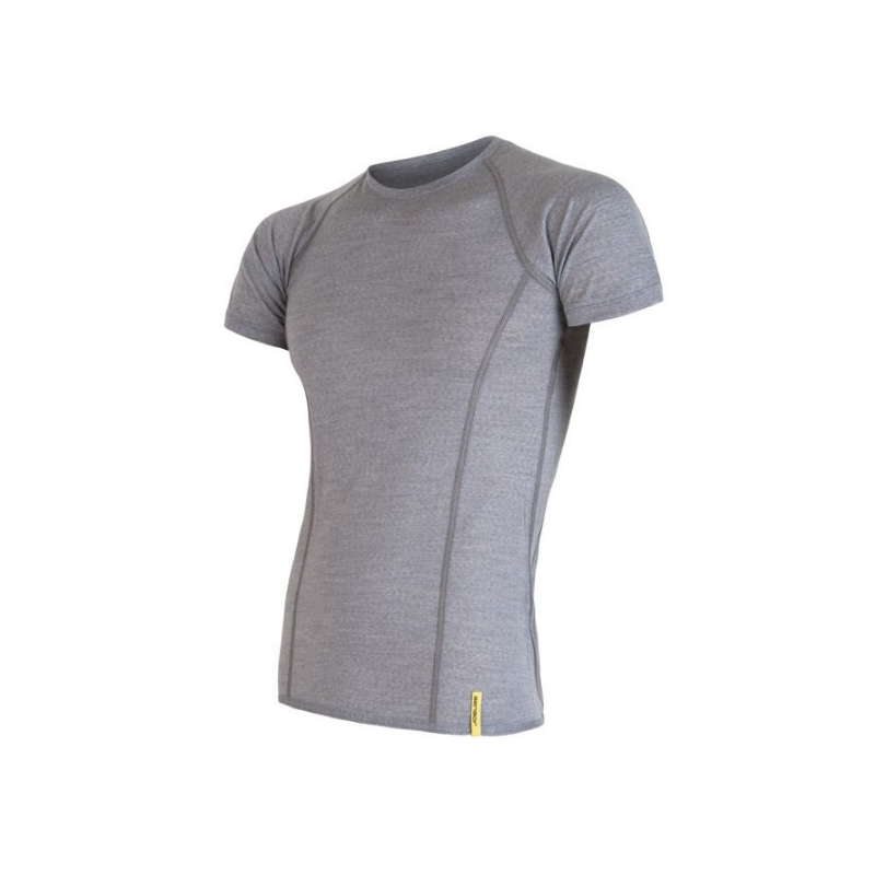 Cămașă funcțională pentru bărbați Sensor Merino Active gri - mânecă scurtă lichidare