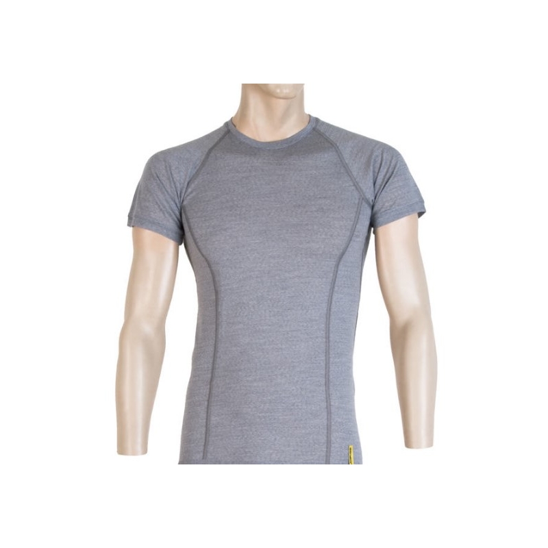 Cămașă funcțională pentru bărbați Sensor Merino Active gri - mânecă scurtă lichidare