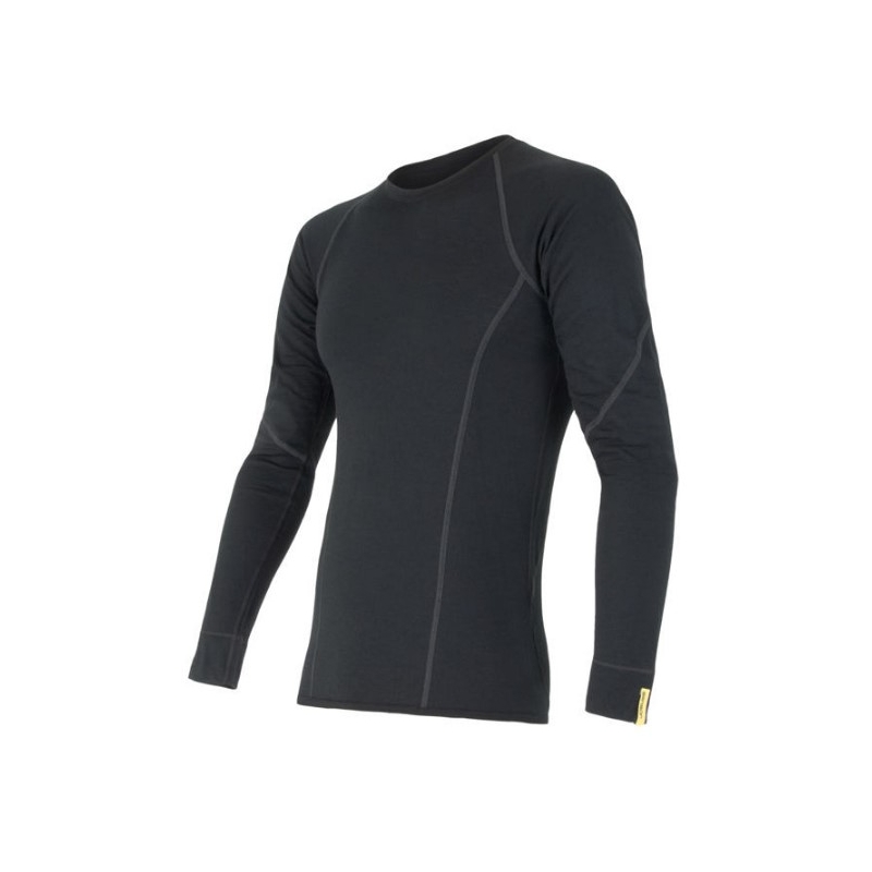 Cămașă funcțională pentru bărbați Sensor Merino Active negru - mânecă lungă lichidare
