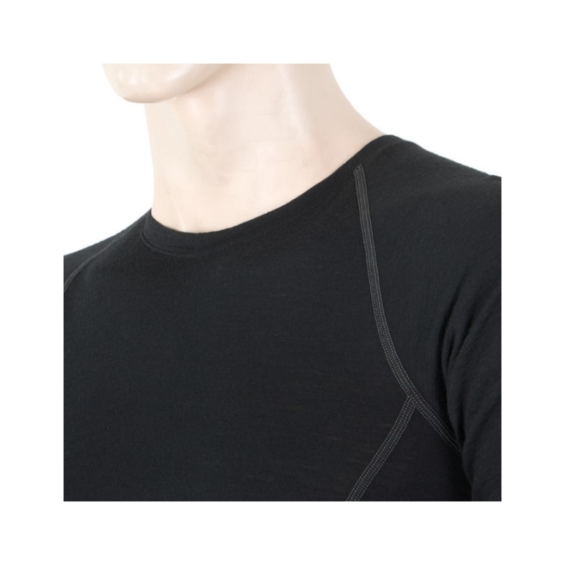 Cămașă funcțională pentru bărbați Sensor Merino Active negru - mânecă lungă lichidare