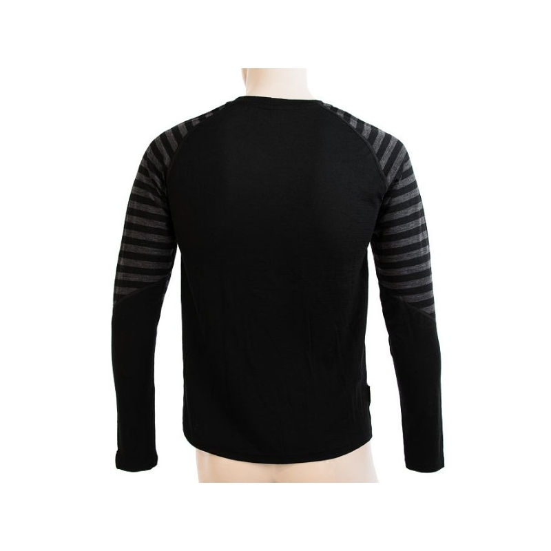 Tricou funcțional pentru bărbați Sensor Merino Active negru-gri - mânecă lungă lichidare