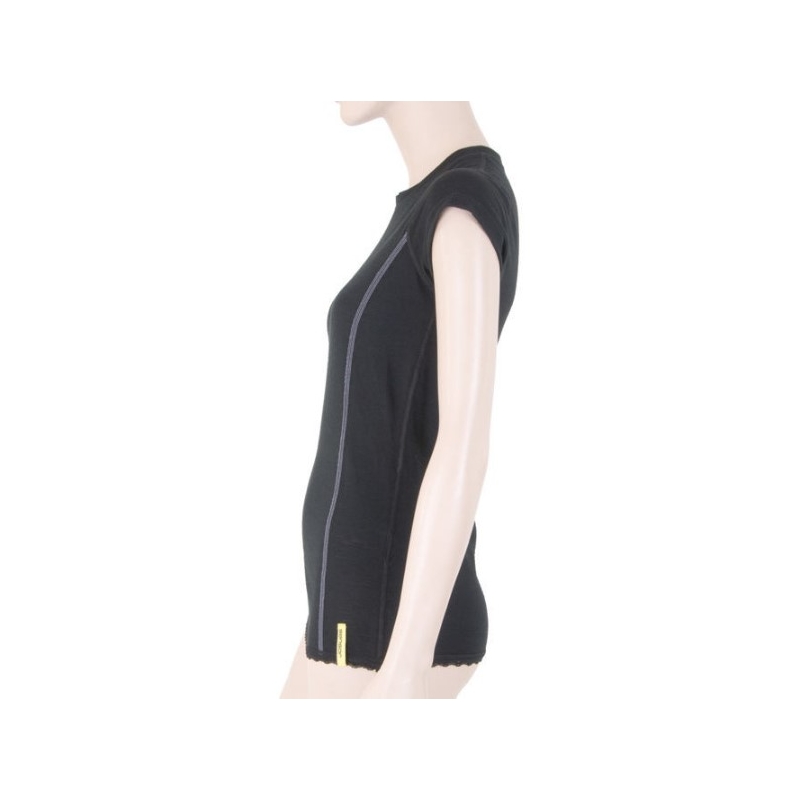 Tricou funcțional pentru femei Sensor Merino Active negru - mânecă scurtă lichidare
