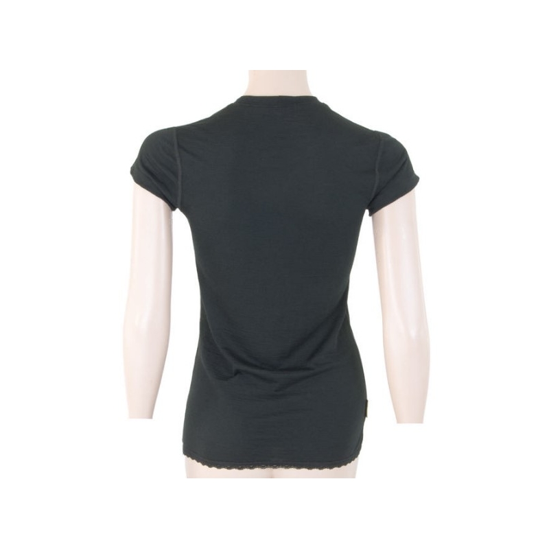 Tricou funcțional pentru femei Sensor Merino Active negru - mânecă scurtă lichidare