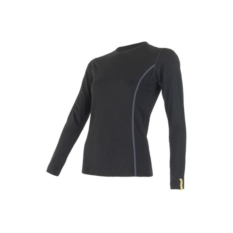 Tricou funcțional pentru femei Sensor Merino Active negru - mânecă lungă lichidare