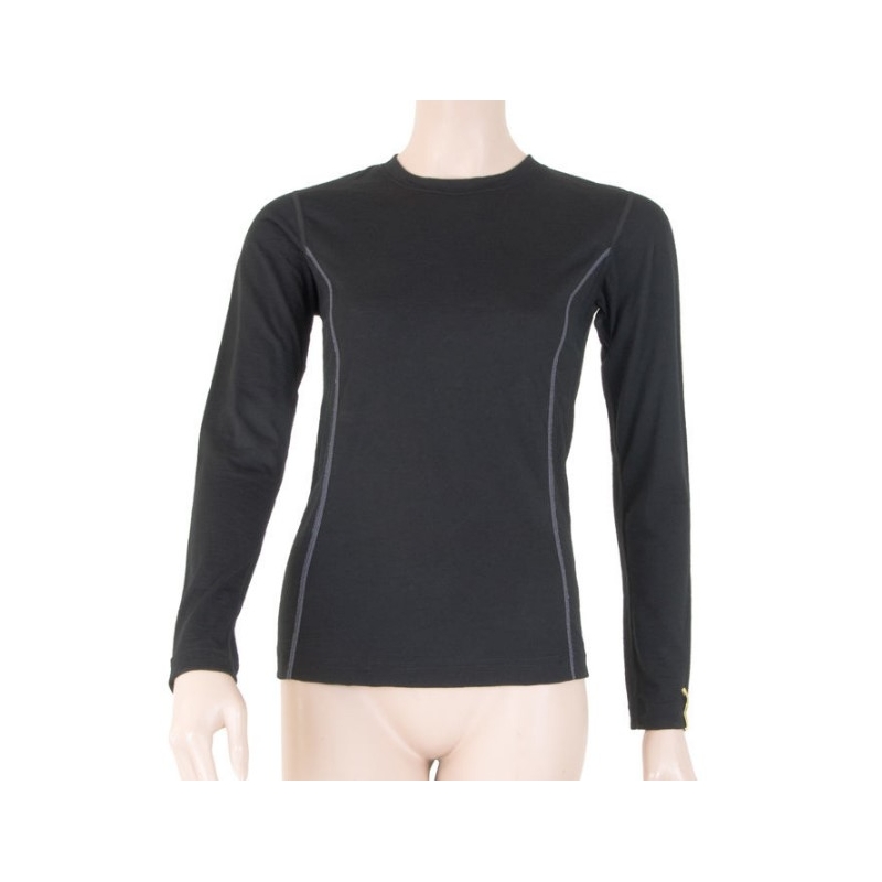 Tricou funcțional pentru femei Sensor Merino Active negru - mânecă lungă lichidare