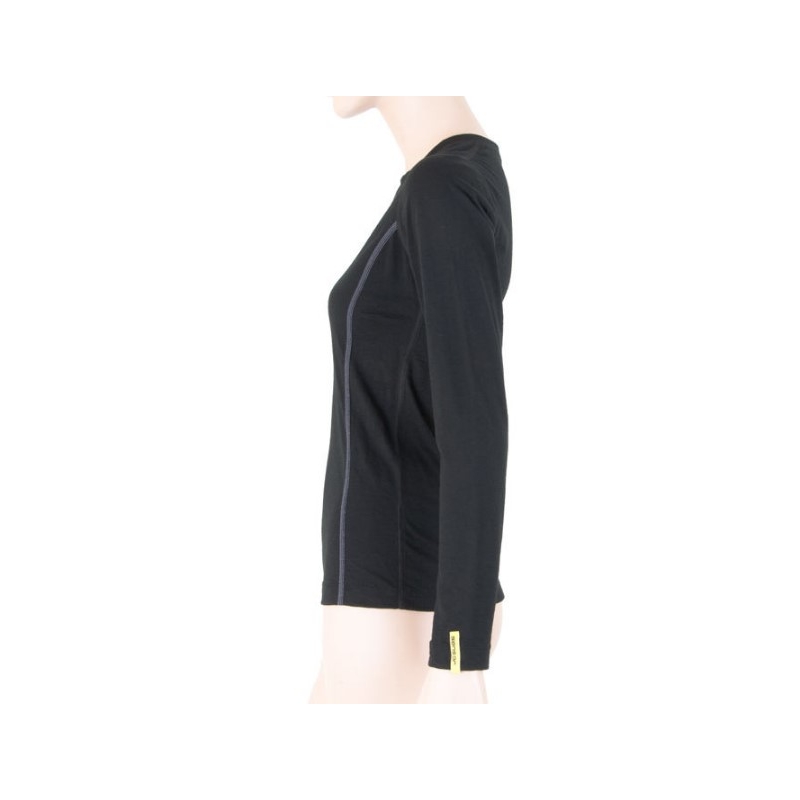 Tricou funcțional pentru femei Sensor Merino Active negru - mânecă lungă lichidare