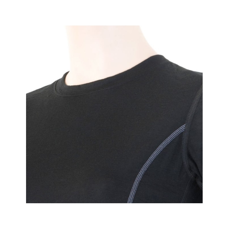 Tricou funcțional pentru femei Sensor Merino Active negru - mânecă lungă lichidare