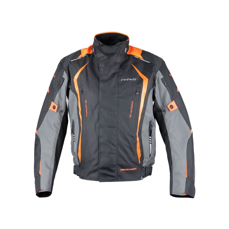 Roleff Olpe negru-gri-portocaliu geacă de motocicletă negru-gri-portocaliu