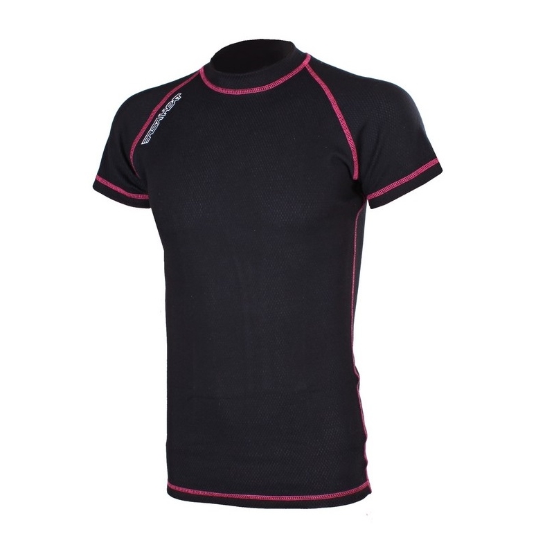 Tricou termic RSA Heat negru-roz cu mânecă scurtă