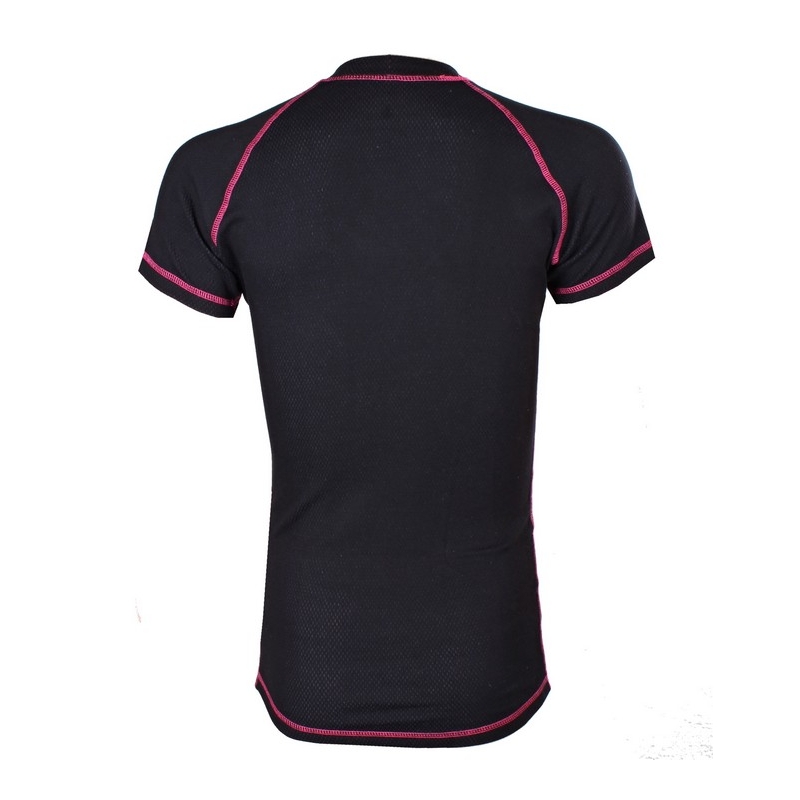Tricou termic RSA Heat negru-roz cu mânecă scurtă