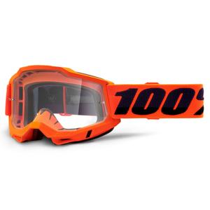 Ochelari de motocros 100% ACCURI 2 portocaliu (plexi transparent)
