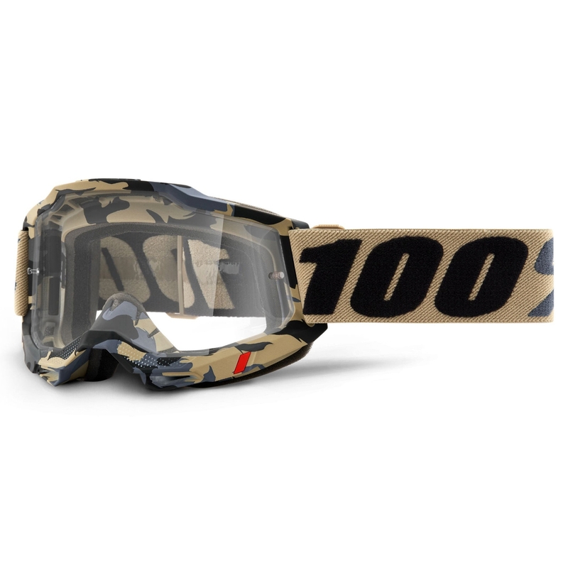 Ochelari de motocros 100% ACCURI 2 maro-gri (plexi transparent)